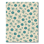 Teal Starfish and Circles on Cream Rug