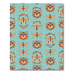 Light Orange Dragonfly Floral Arrangement Rug