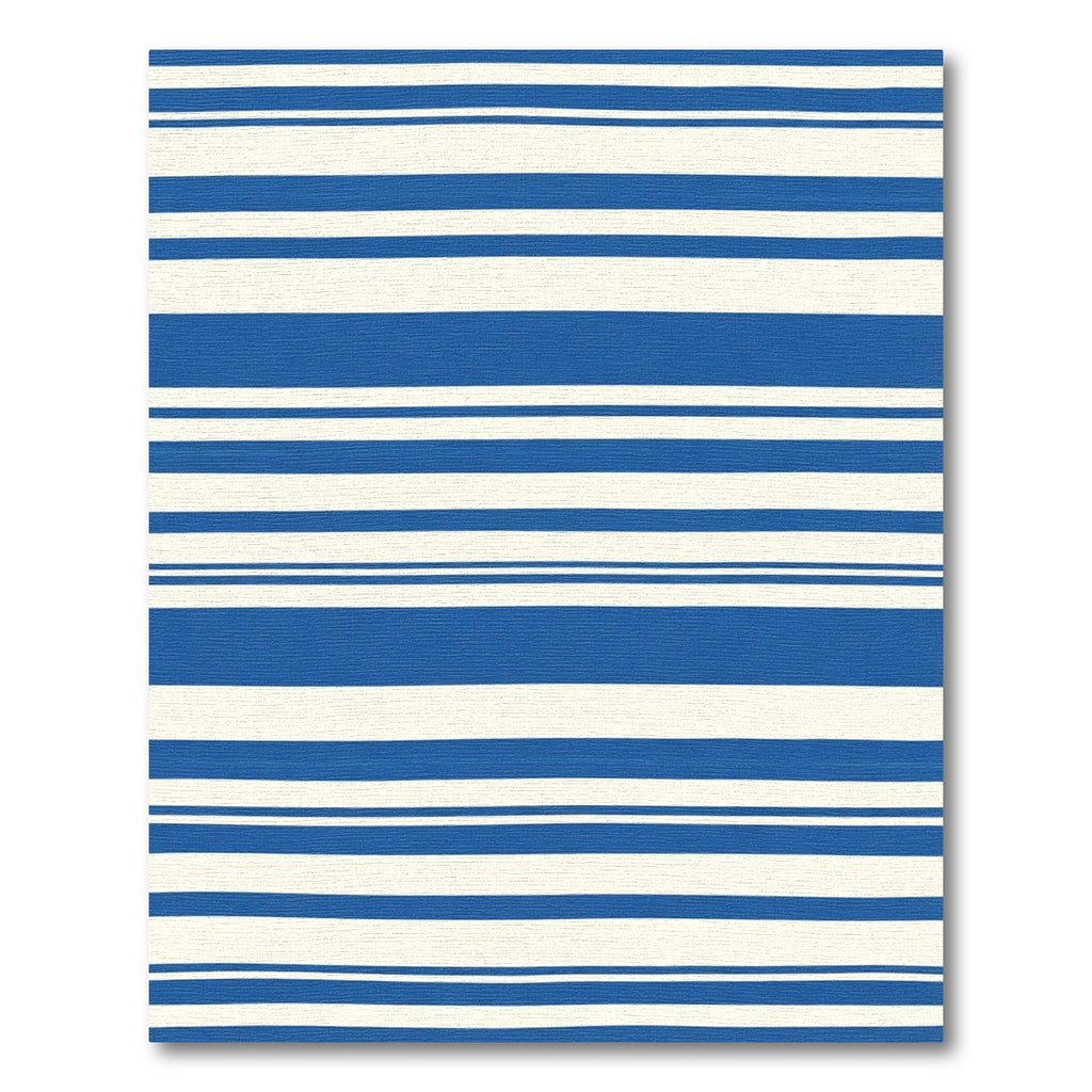 Bold Blue Cream Stripe Rug