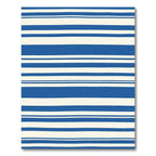 Bold Blue Cream Stripe Rug