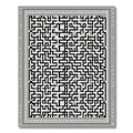 Monochrome Abstract Maze Square Rug