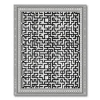 Monochrome Abstract Maze Square Rug