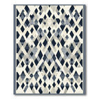 Deep Blue Diamond Lattice Rug