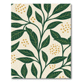 Emerald Green Leafy Vine Gold Dots Rug