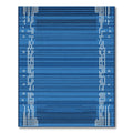 Deep Blue Striped Border Rug