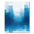 Deep Blue Gradient Pixelated Abstract Rug
