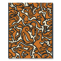 Orange Beige Swirling Organic Abstract Rug
