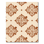 Brown Floral Damask Medallion Rug