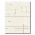 Minimalist Beige Geometric Line Rug