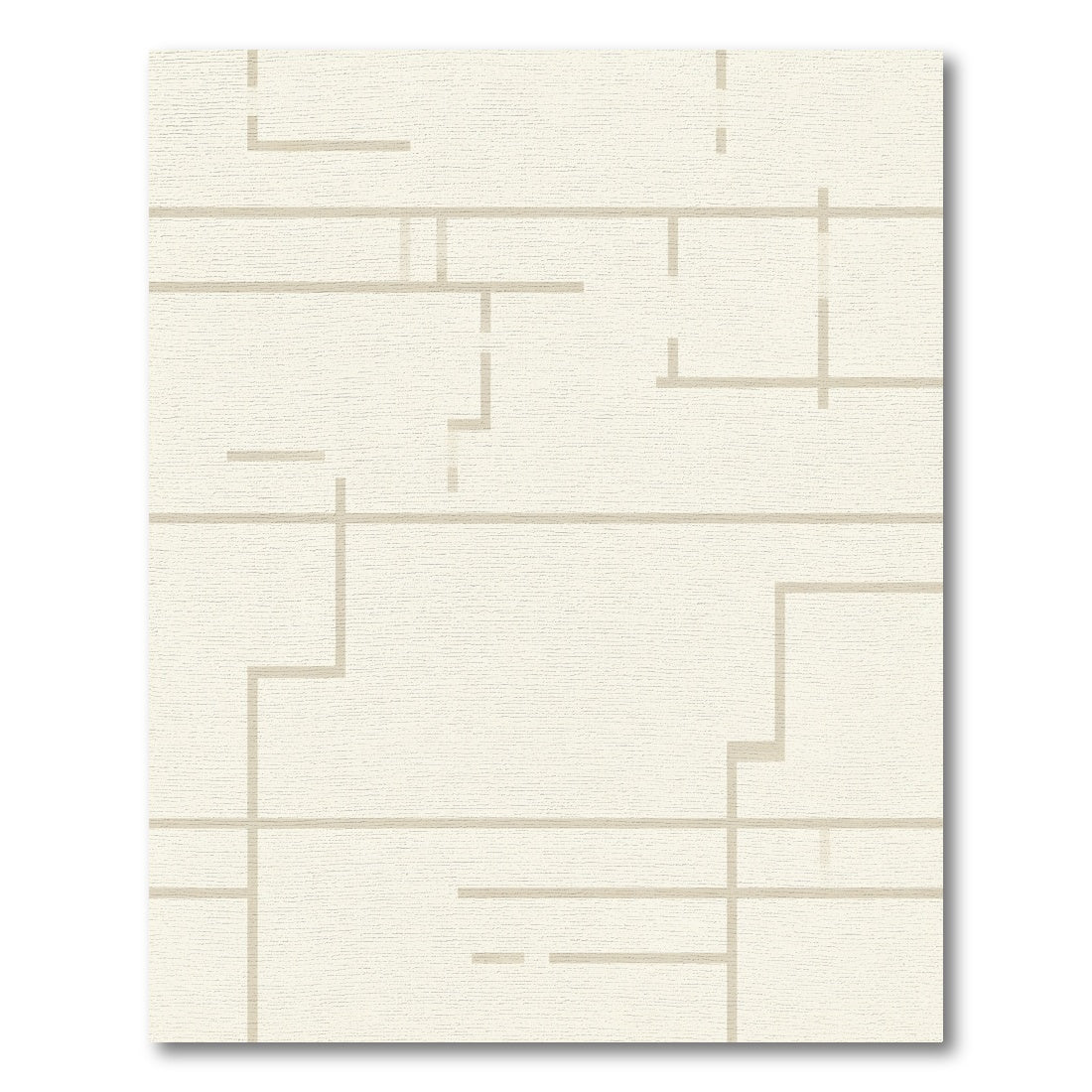 Minimalist Beige Geometric Line Rug