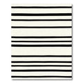 Bold Black White Striped Canvas Rug