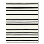 Bold Black White Striped Canvas Rug