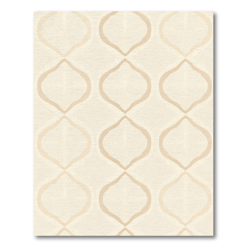 Cream Quatrefoil Geometric Outline Rug