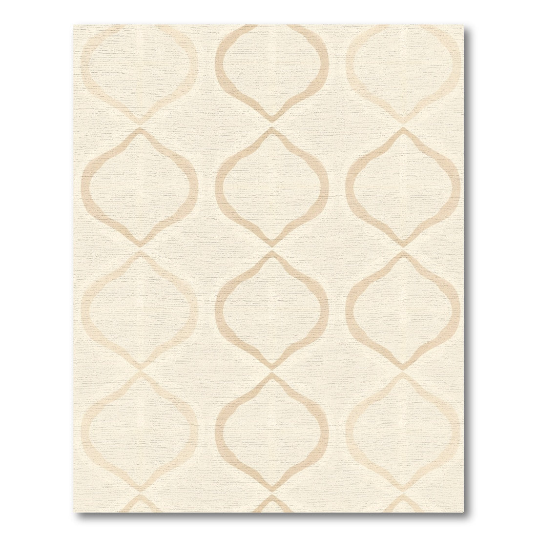 Cream Quatrefoil Geometric Outline Rug