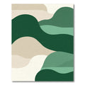 Abstract Earthy Green Waves Rug