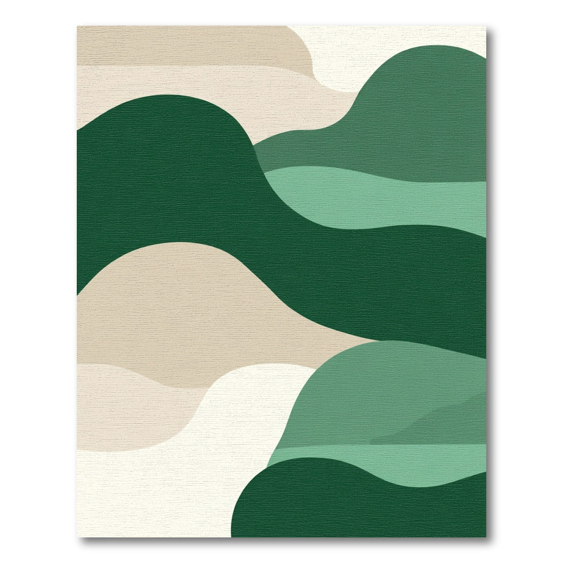 Abstract Earthy Green Waves Rug