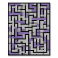 Purple Gray Maze Geometric Rug