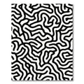 Black White Abstract Maze Topology Rug