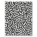 Black White Abstract Maze Topology Rug