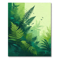 Lush Forest Green Fern Foliage Rug