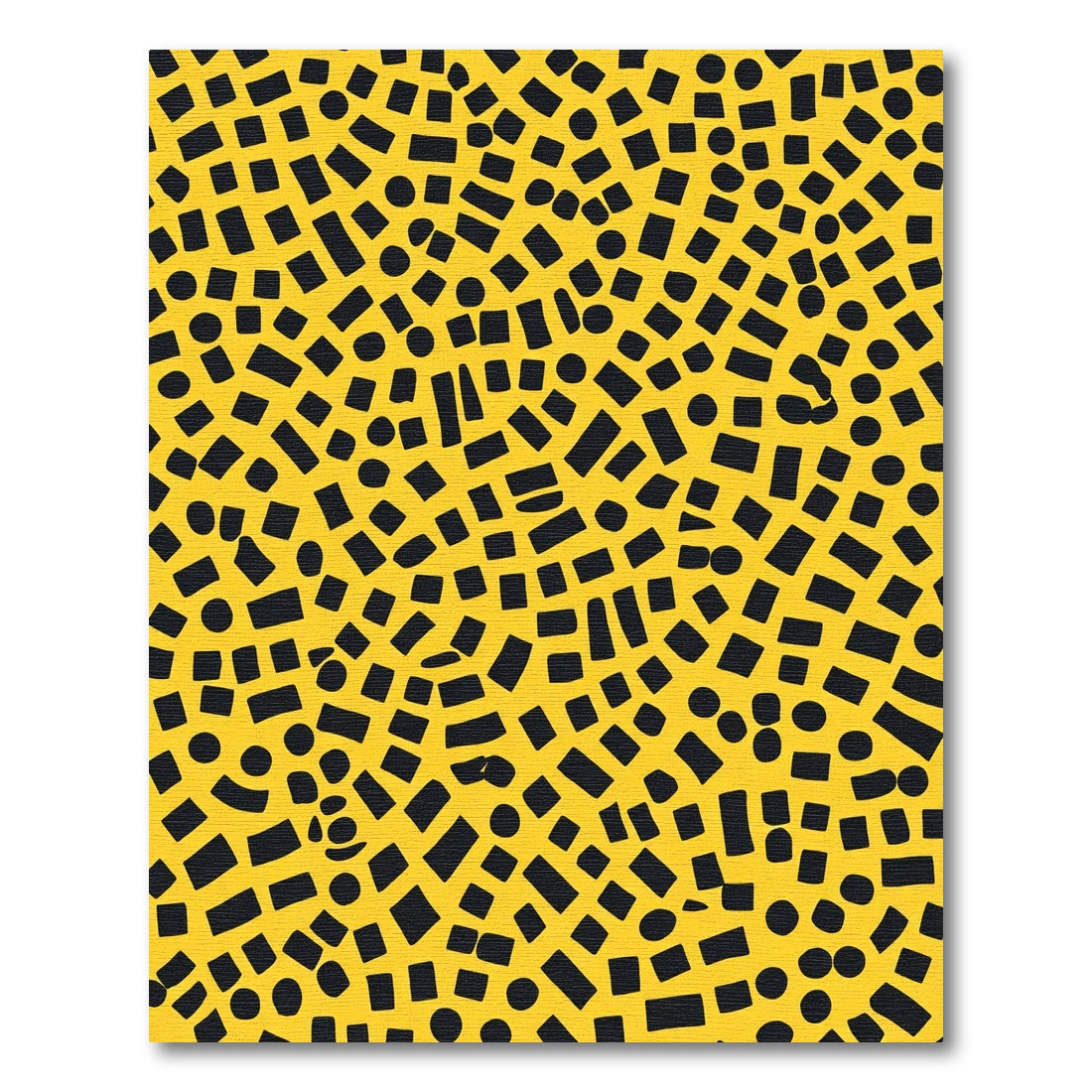 Yellow Black Scattered Shapes Rug