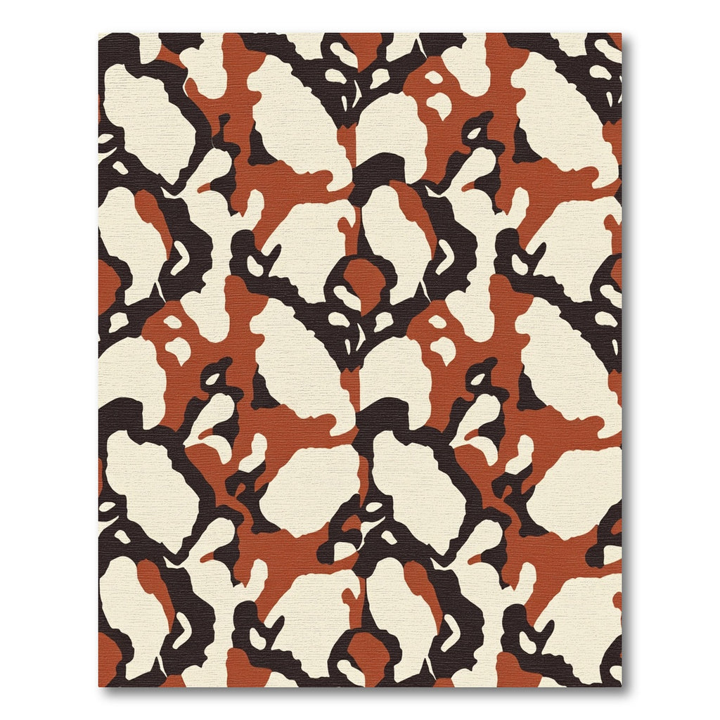 Earthy Camouflage Abstract Organic Forms Rug