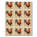 Retro Brown Rooster Repeat Rug