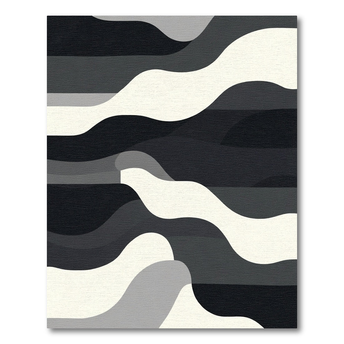 Monochromatic Wave Stripe Fluidity Rug
