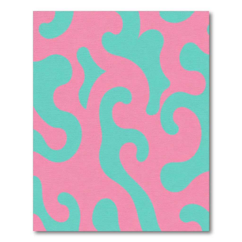 Abstract Swirl Aqua Pink Organic Rug