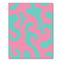 Abstract Swirl Aqua Pink Organic Rug