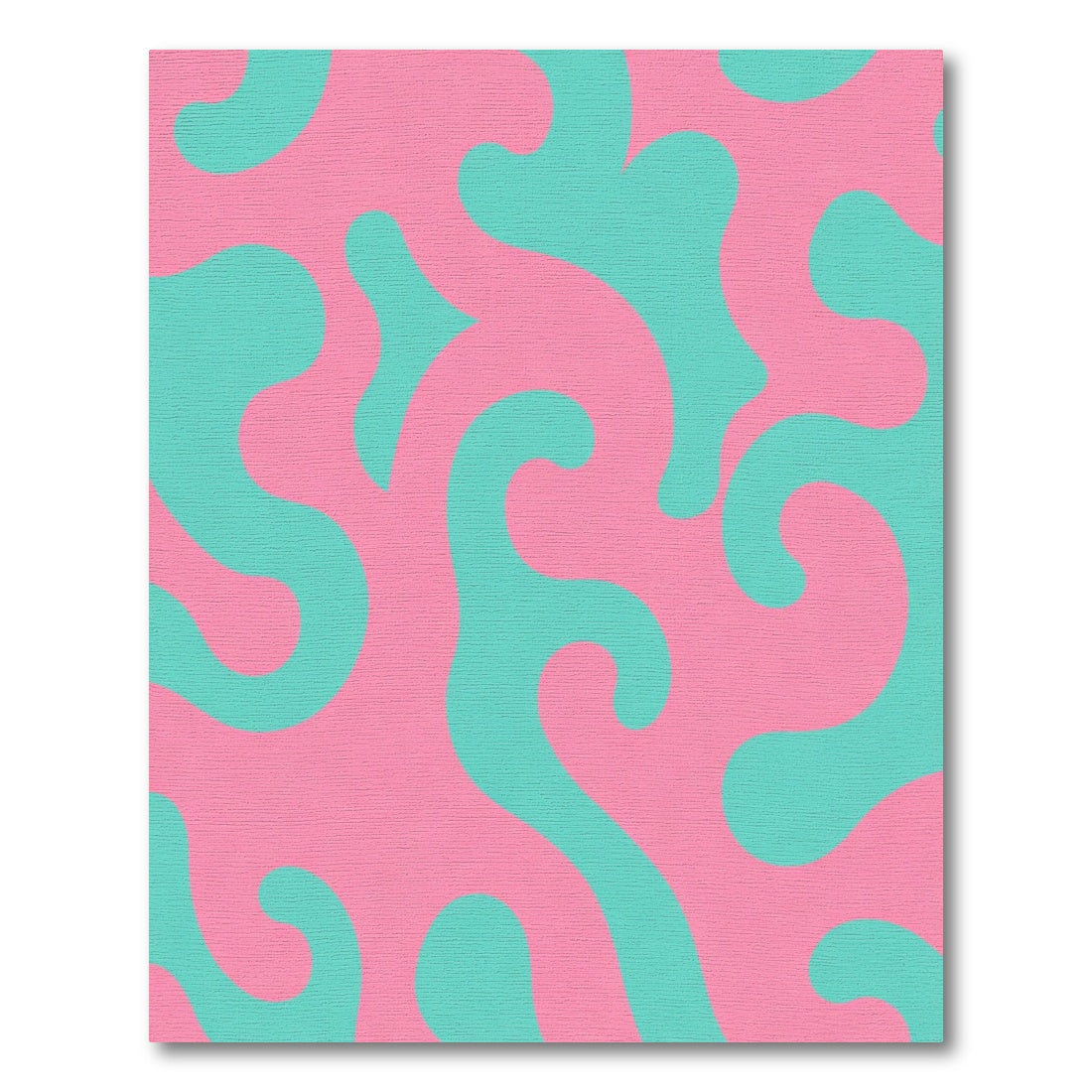 Abstract Swirl Aqua Pink Organic Rug