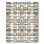 Neutral Tone Plaid Geometric Grid Rug
