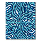 Blue Swirl Flowing Ribbon Arrangement Rug
