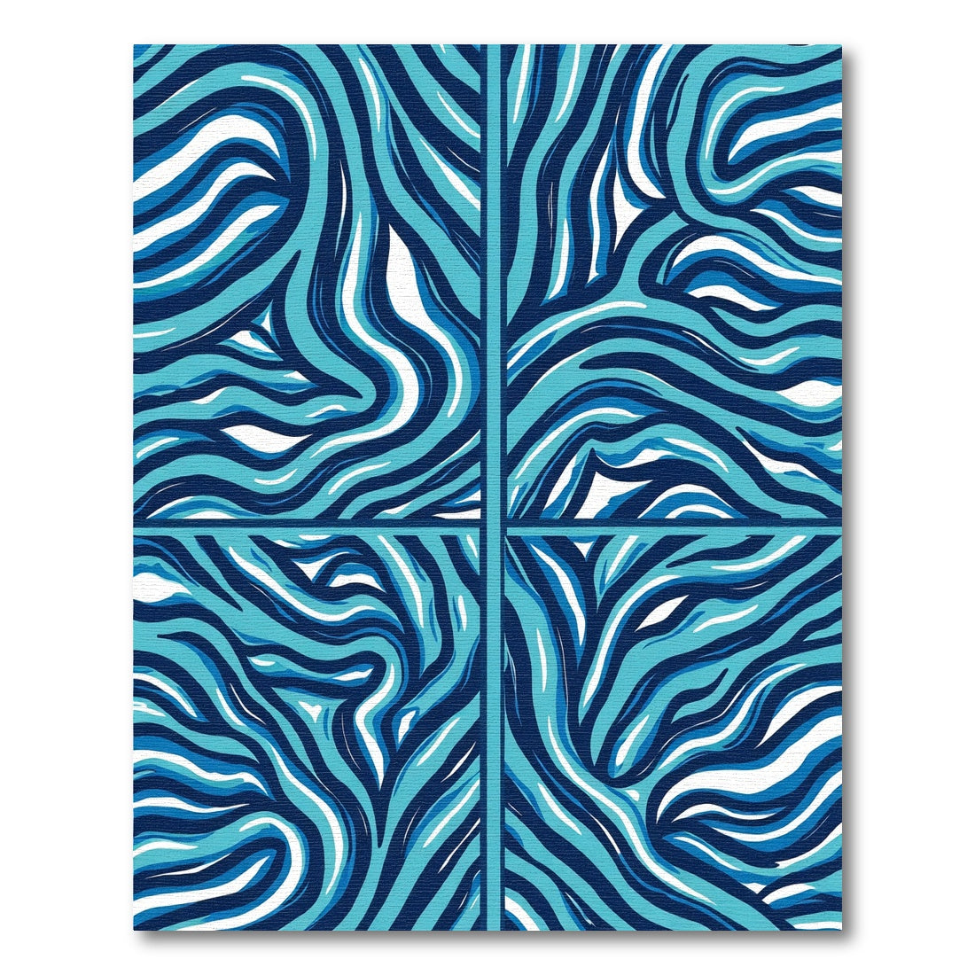 Blue Swirl Flowing Ribbon Arrangement Rug
