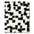 Black White Abstract Geo Fragment Rug