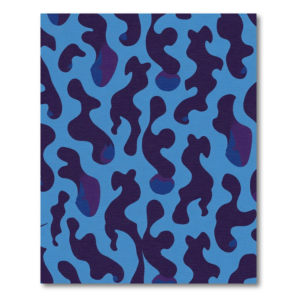 Abstract Blue Organic Fluid Rug