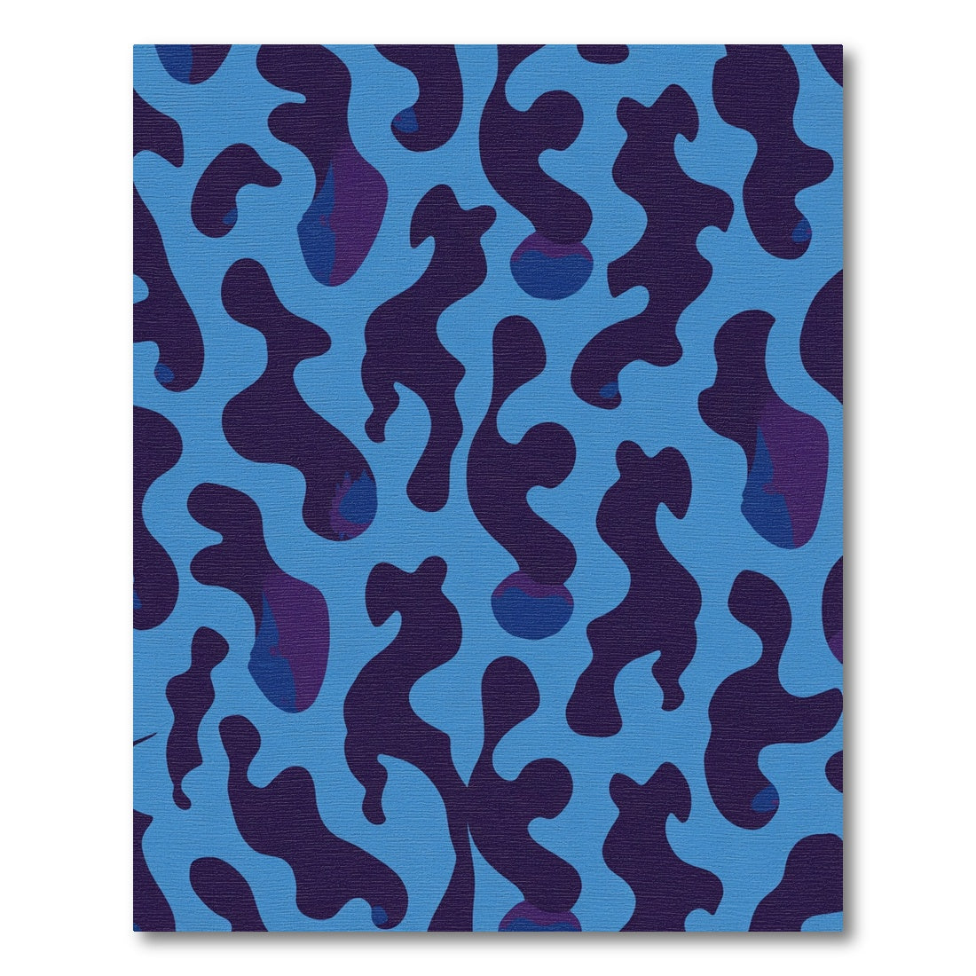 Abstract Blue Organic Fluid Rug