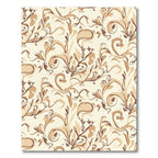 Brown Floral Swirl Watercolor Rug