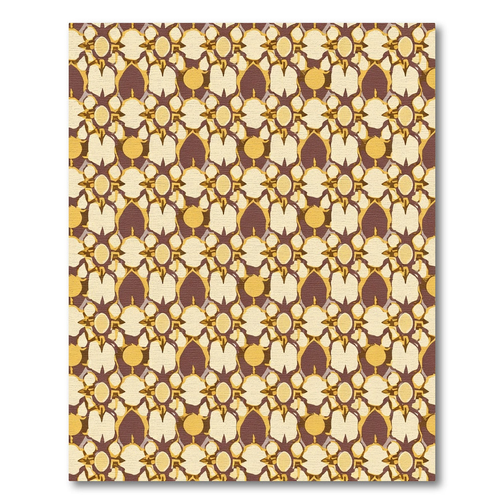 Ornate Ochre Geometric Floral Rug