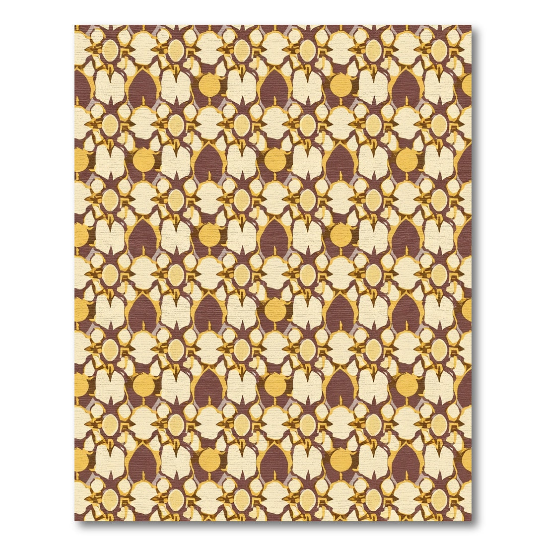 Ornate Ochre Geometric Floral Rug