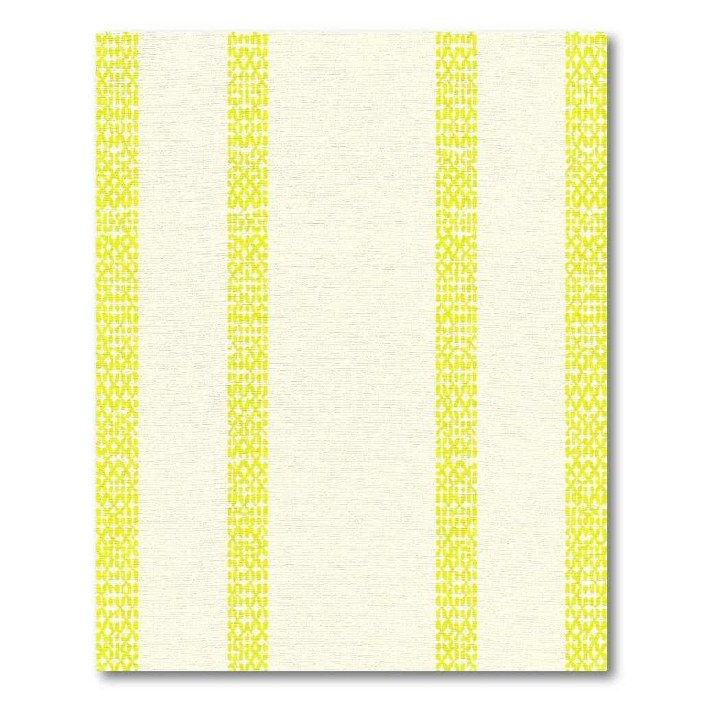 Lemon Yellow Textured Stripe Rug