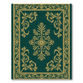 Deep Teal Golden Flourish Medallion Rug