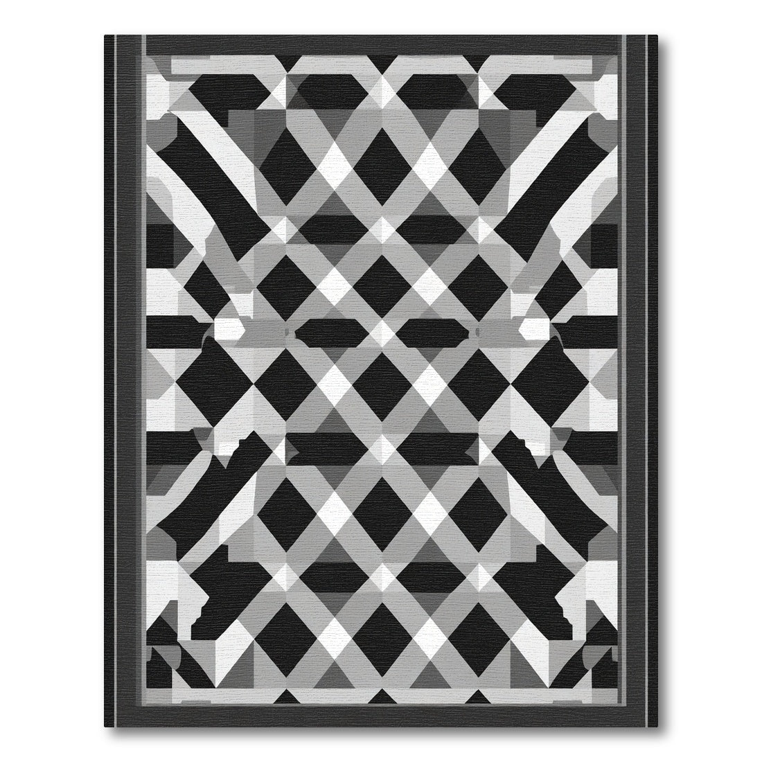 Monochromatic Black White Diamond Lattice Rug