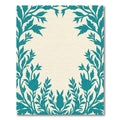 Teal Floral Bunny Border Rug