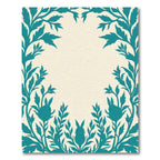 Teal Floral Bunny Border Rug