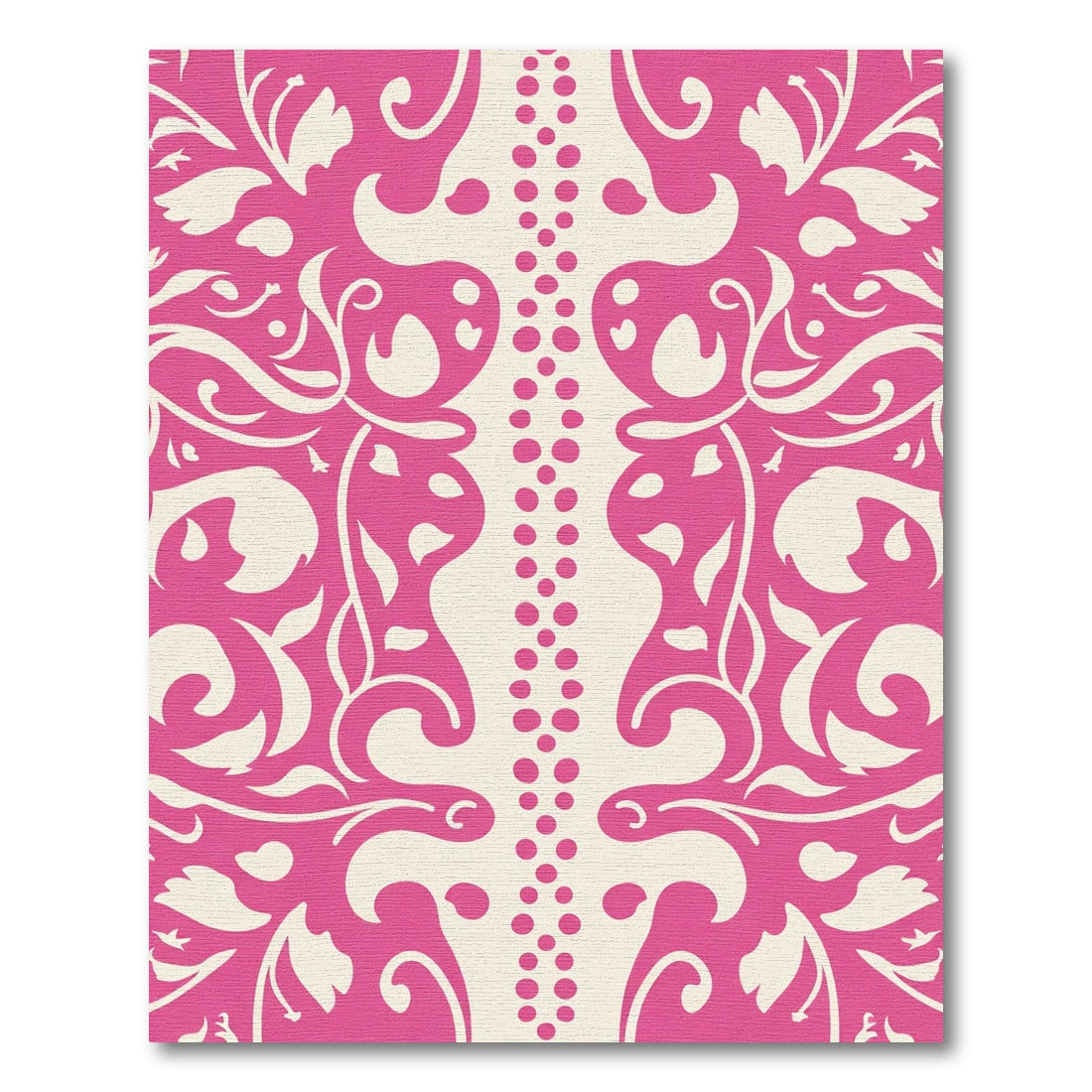 Vibrant Ivory Symmetric Floral Scroll Rug