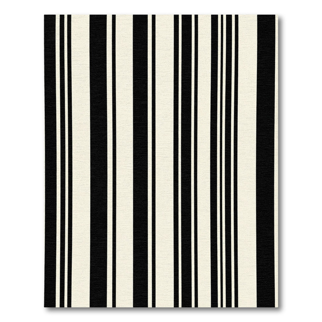 Classic Black Cream Vertical Stripes Rug