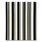 Classic Black Cream Vertical Stripes Rug