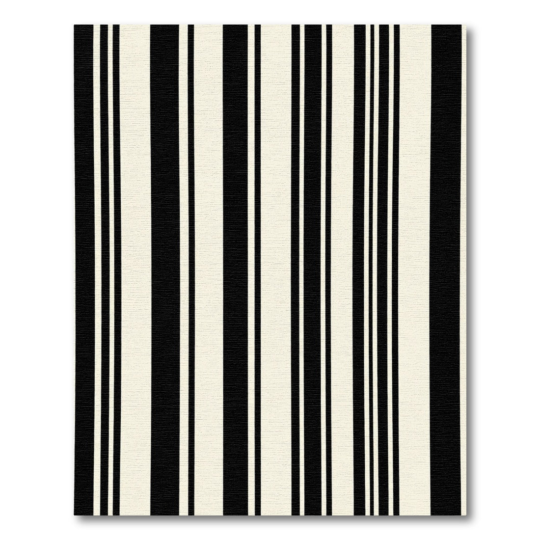 Classic Black Cream Vertical Stripes Rug
