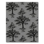 Black bare trees with roots motif Rug